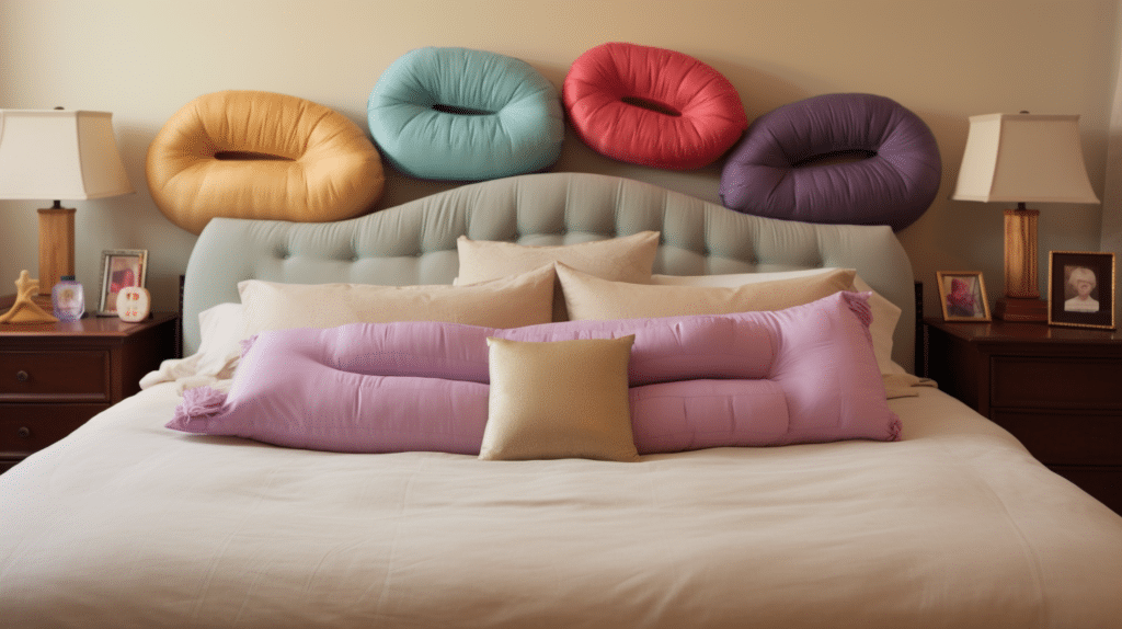 A group of pregnancy pillows
