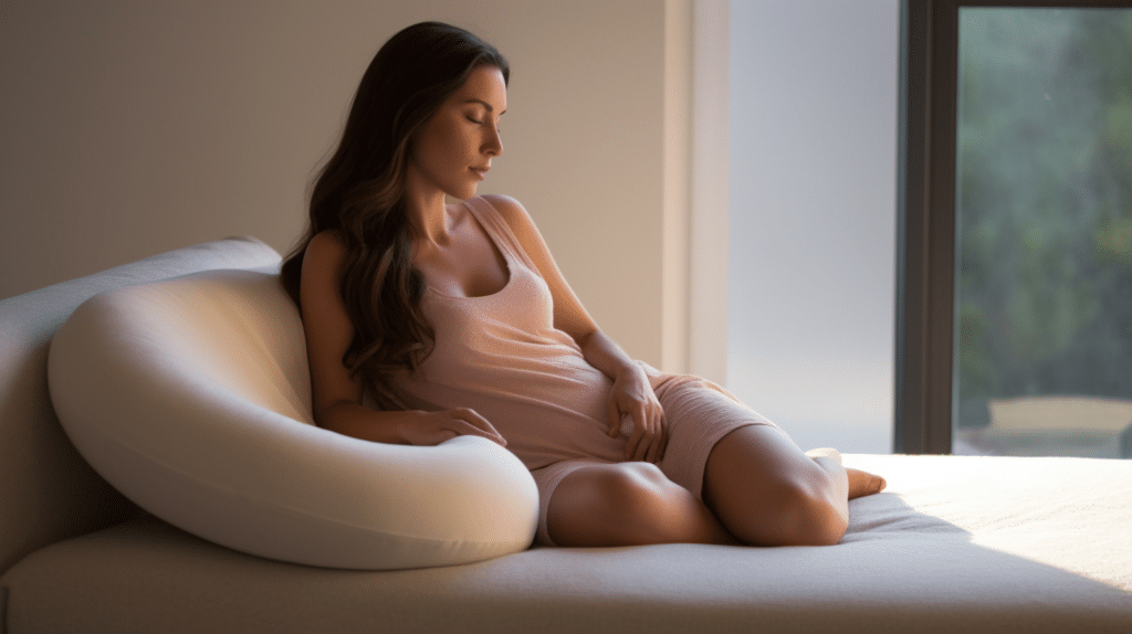 Using a pregnancy pillow