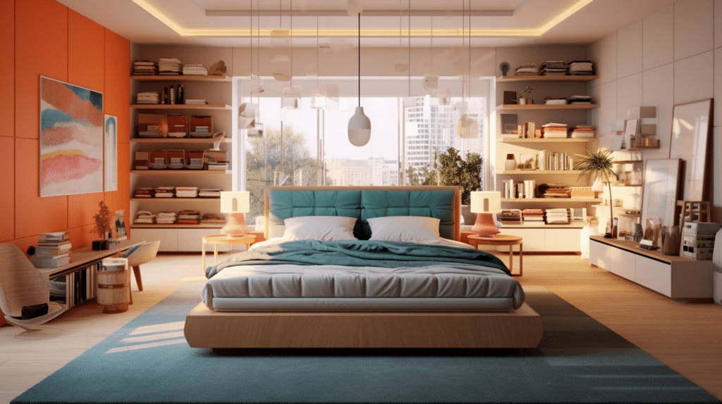 A mattress in a cozy room