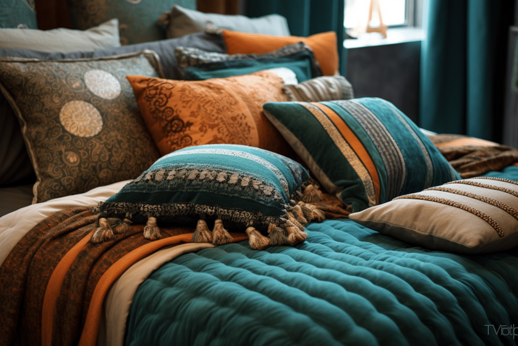 Colourful comforter and duvet