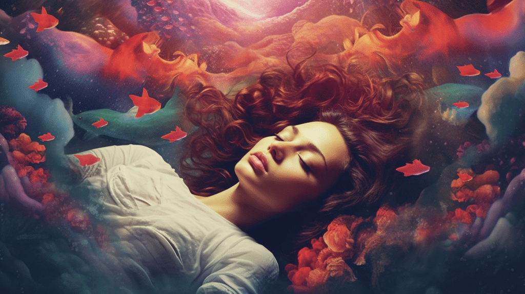 A woman lucid dreaming